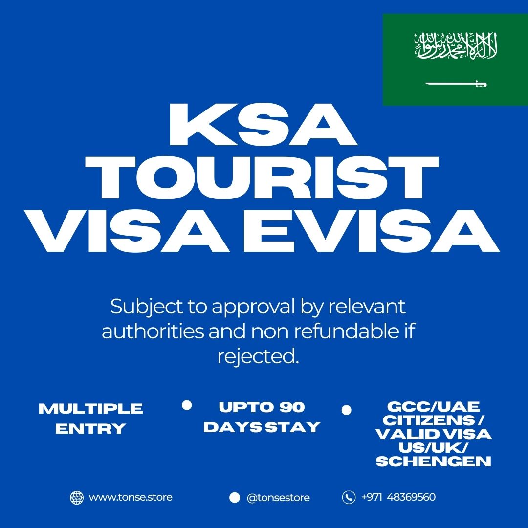 KSA Tourist Visa - 1 Year Multiple Tourist eVisa - For GCC/Schengen/US Visa Holders only