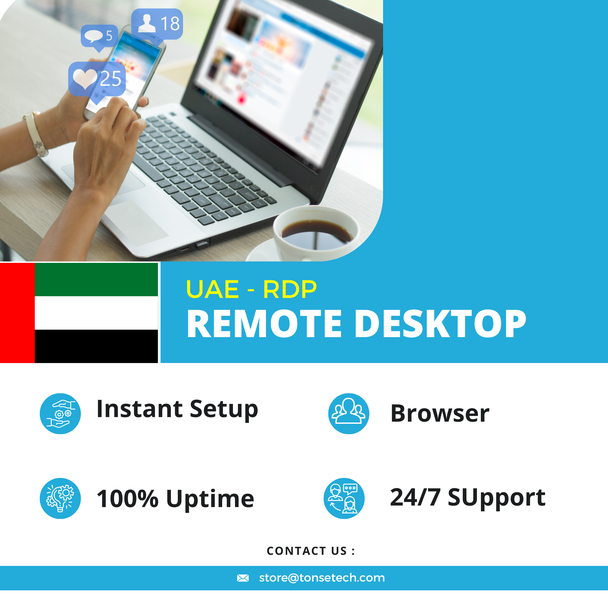 RDP UAE - Remote Cloud Desktop with UAE IP